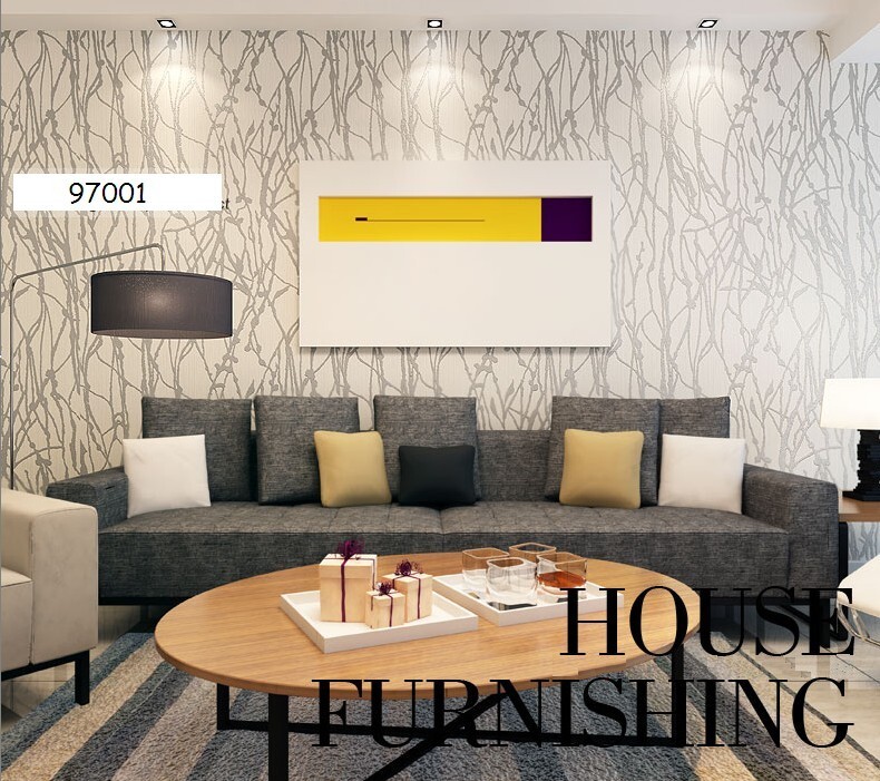Modern Minimalist Curve Tree Patterns Non-woven Bedroom Wallpaper Roll 57 sq.ft gallery