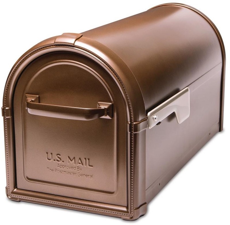 Mailbox Residential Parcel Mail Box Post Mount Hillsborough Copper Powder Coated