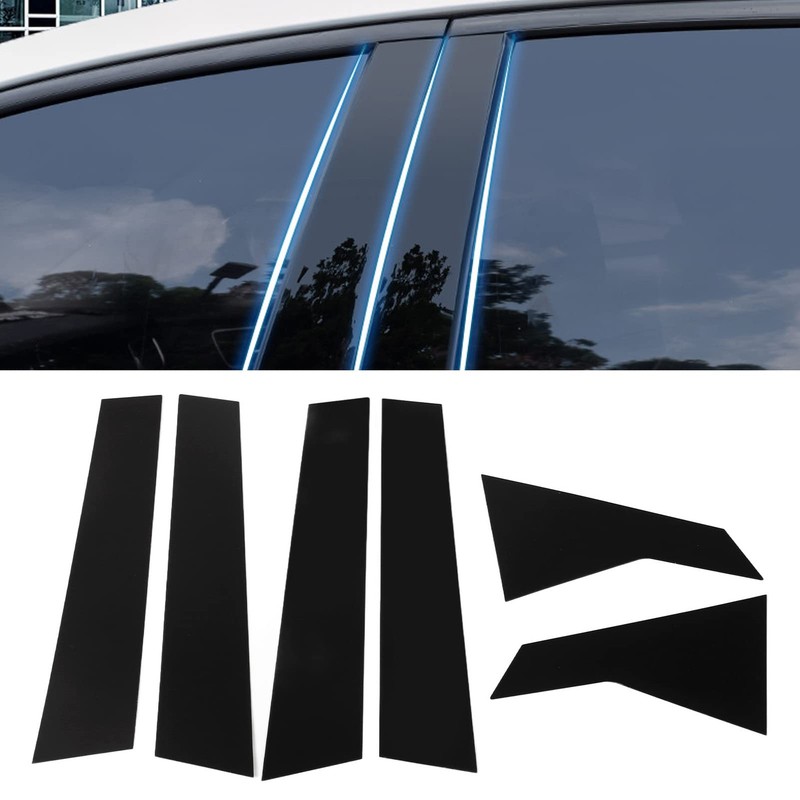 Gloss Black Pillar Post Trim Covers Honda Civic Sedan 2016-2021 6PCS