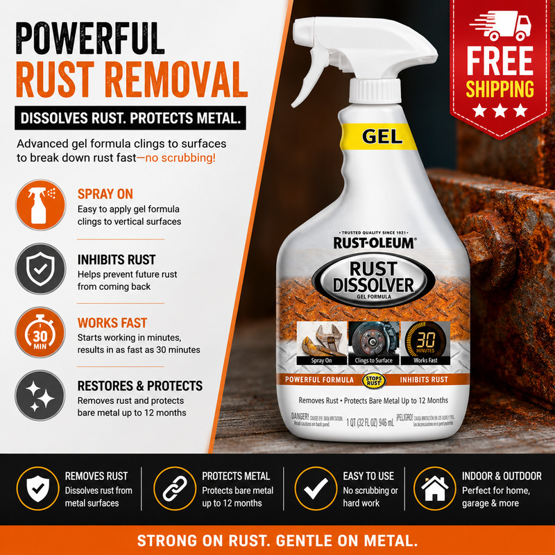 Rust-Oleum Rust Dissolver Gel Spray-300112, 32 oz- Free Shipping USA