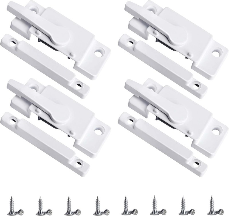 4 Pack Windows Sash Lock-Sliding Window Sash Locks for Single-Hung and Double…