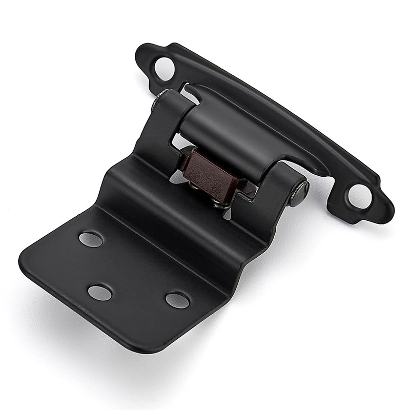 10 Packs 3/8 Inch Inset Matte Black Cabinet Hinge Self Closing Decorative