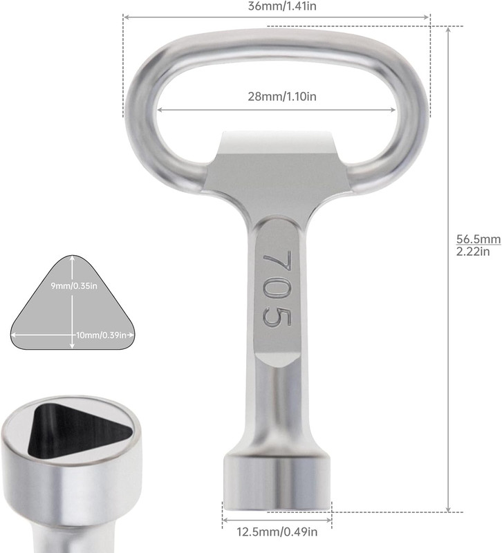 Multi-Functional Utility Tool, Triangle Cabinet Spanner Socket Keys for Radiator gallery
