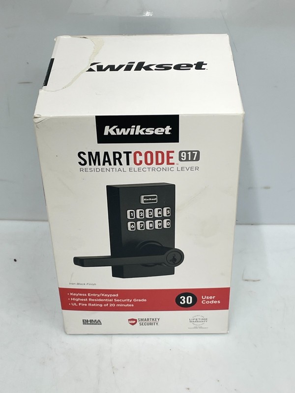 Kwikset SmartCode 917 Matte Black Keypad Electronic Door Handle NEW!