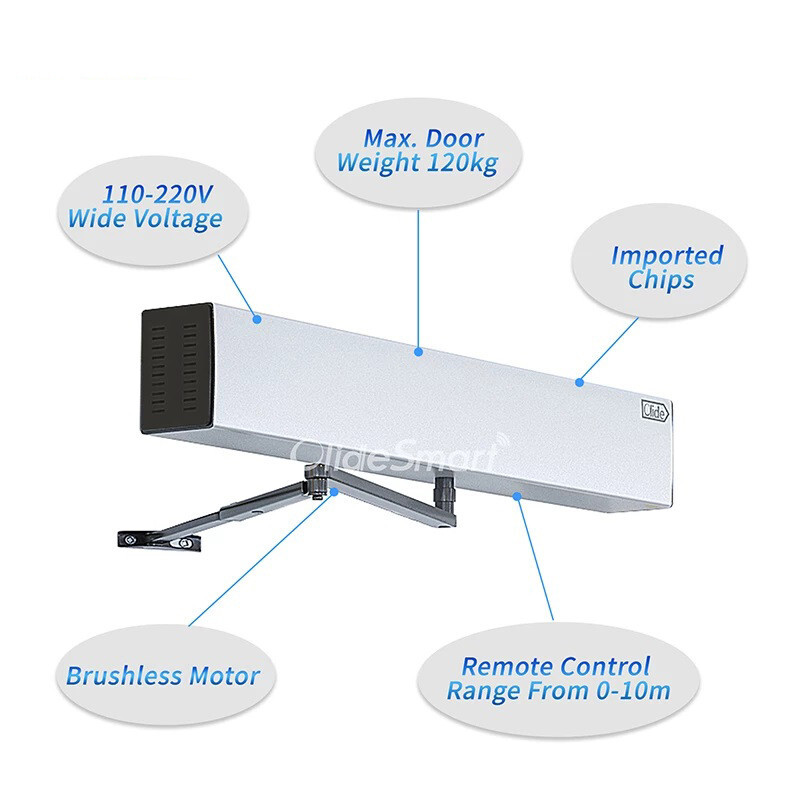 Automatic Office Door Opener for Frameless Glass Swing Door with Wired Button gallery