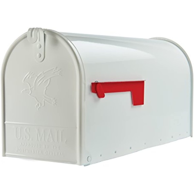 Gibraltar Mailboxes Elite Large Capacity Galvanized Steel White, Post-Mount