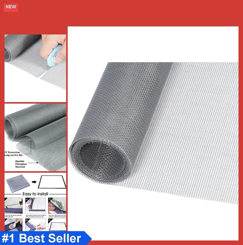 Fiberglass Screen Mesh 48×118 Inches Window Screen Replacement UV Protection