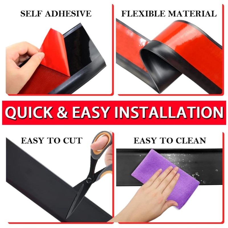 Self Adhesive Rubber Baseboard Moulding – 4 Inch x 20 Ft