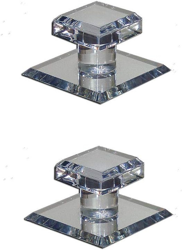 Pull Handle, Self Stick Small Square Acrylic Mirror Beveled Knob (2 Pack) gallery