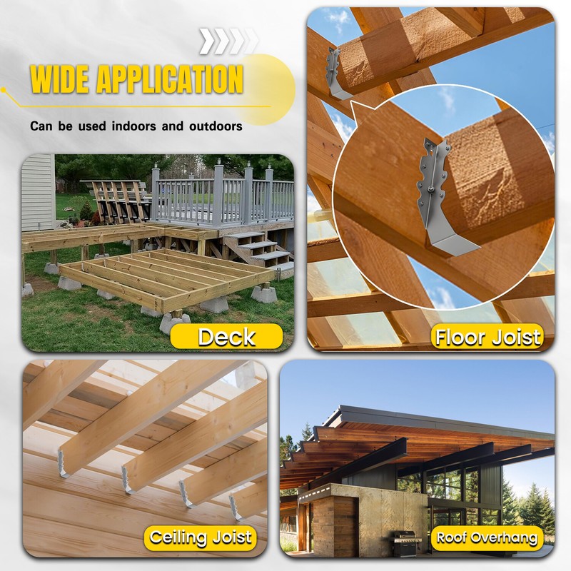 25 Pack Light Joist Rafter U Hanger for Slopeable 2‘’X8'' Galvanized surface gallery