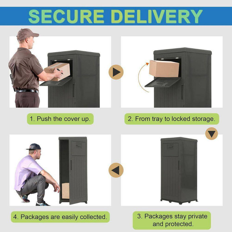 80 Gal Outdoor Package Delivery Box,Deck Boxes,Parcel Drop Box for Porch,Curbsid gallery