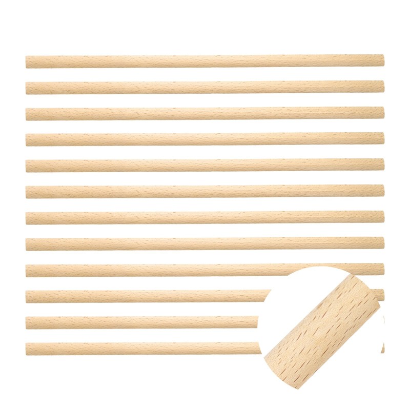 12Pcs 15.75″ Decorative Wood Trim, Unfinished 3D Wood Molding (HalfRound, 15mm)