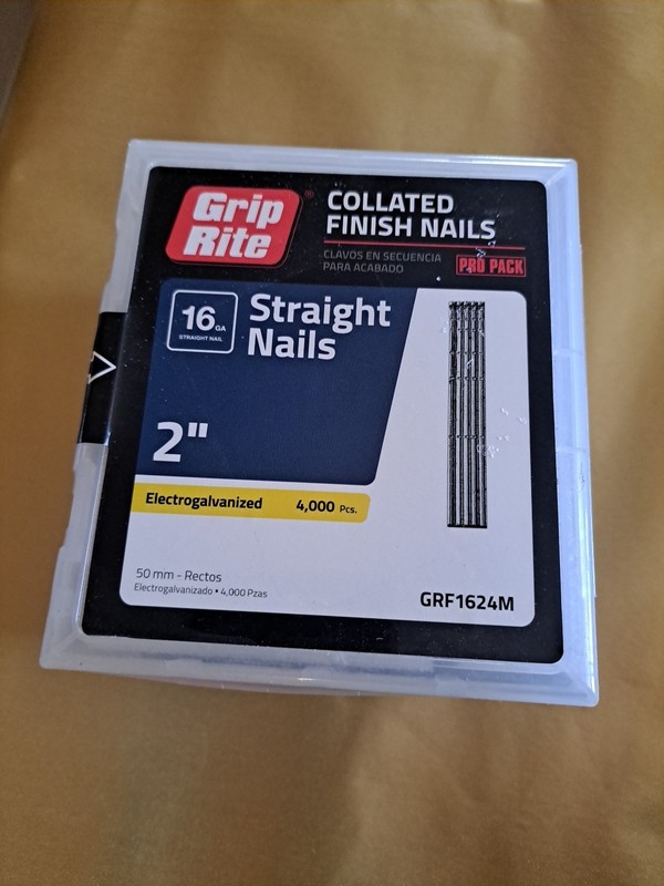 4000 pcs. Grip Rite 16 Ga 2 in Electrogalvanized Straight Finish Brad Nails