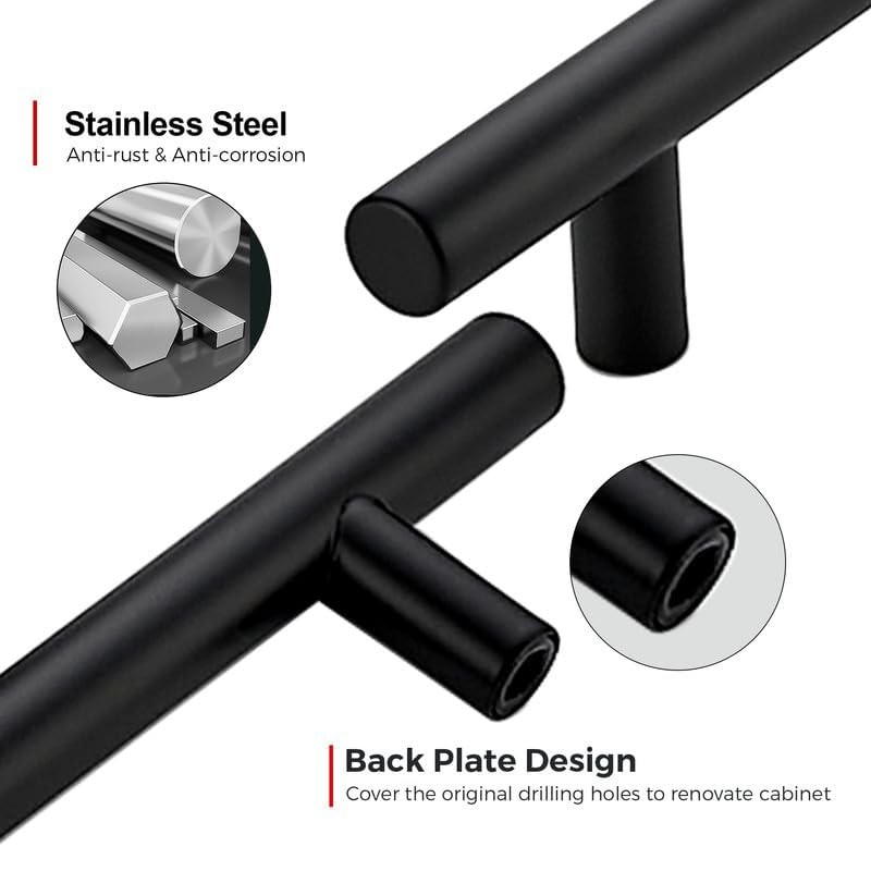30 Pack 5 Inch Kitchen Cabinet Handles Matte Black Cabinet Pulls Black Drawer gallery