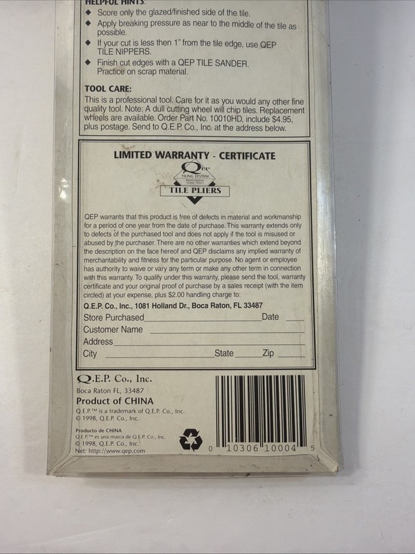 QEP Pro Installation Pliers - Tile Leveling System New Old Stock. gallery