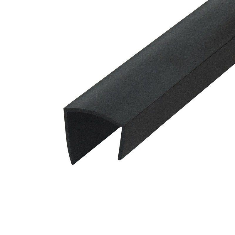 J Channel Fits Material 3/4 Inch Thick Black Styrene Cap Moulding 8 Foot Length
