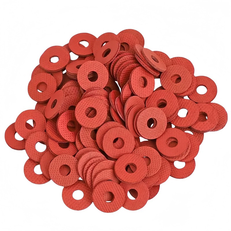 M5 x 10mm x 0.5mm Fiber Washers Insulating Flat Red Paper Sealing
