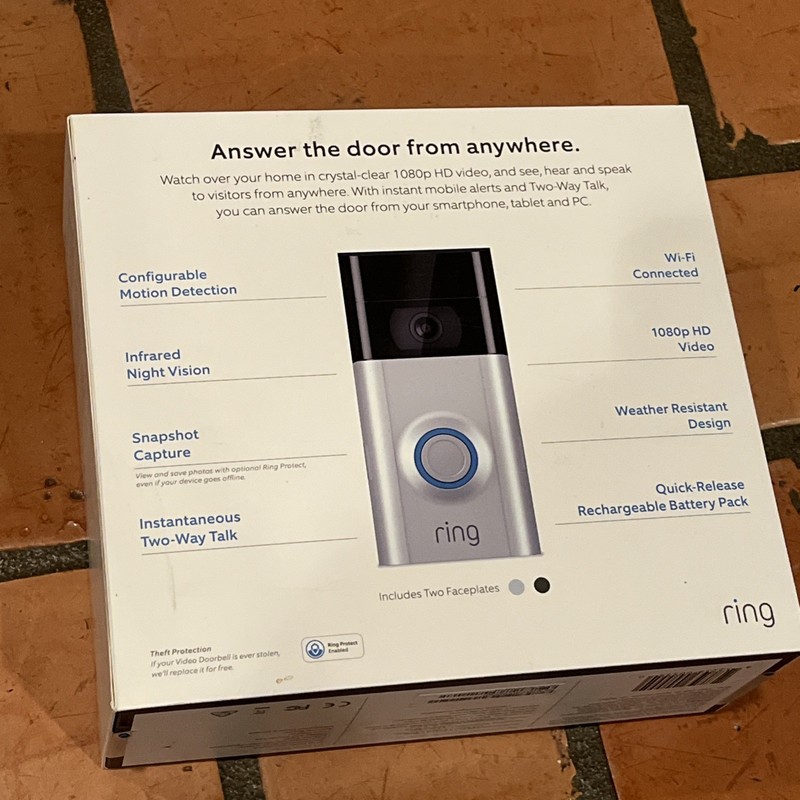 NIB - Ring Video Doorbell 2 Wire-Free, 1080 HD with Motion Detection gallery