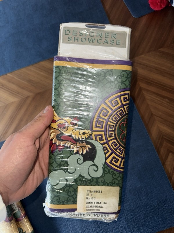 Vintage Designer Showcase Wall Paper Decorative Border Golden Dragon 5yds NOS