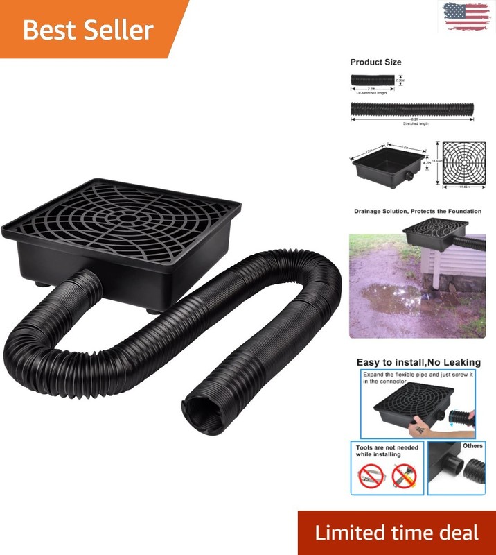 No-Dig 12″ Low Profile Catch Basin and 8.2ft Pipe – Ideal for Rainwater Control