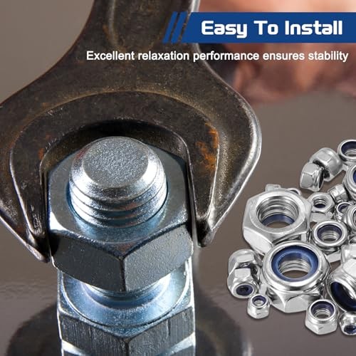 Pcs Nylon Locking Hex Nuts - [M3-0.5], 304 Stainless Steel M3x0.5mm 100 Silver gallery
