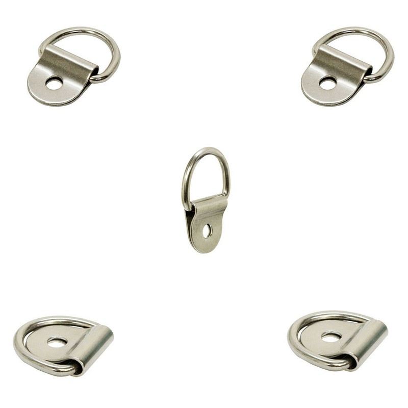 5 Pc Marine Boat 316 Stainless Steel D Ring Pad Eye D-Ring 1/4” Pin Hole