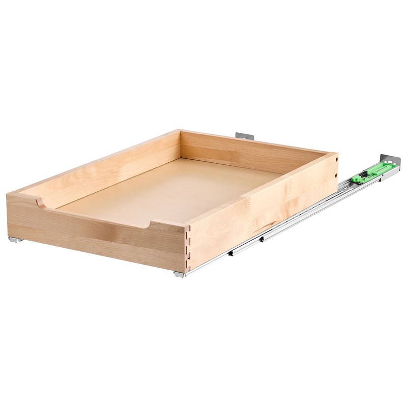 Soft-Close Slide-Out Cabinet Drawer — 17"W x 21"D Birch Wood, 60lb Capacity gallery