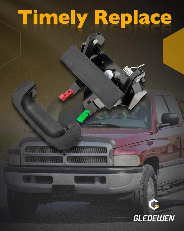 Tailgate Handle Set w Bezel Rod Clips for Dodge Ram 1500 2500 3500 1994–2002 gallery