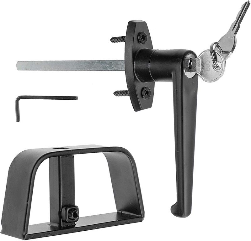 Shed Door Latch L-Handle Lock Kit with 2 Keys, 4-1/2″ Stem Shed & Barn Door Lock