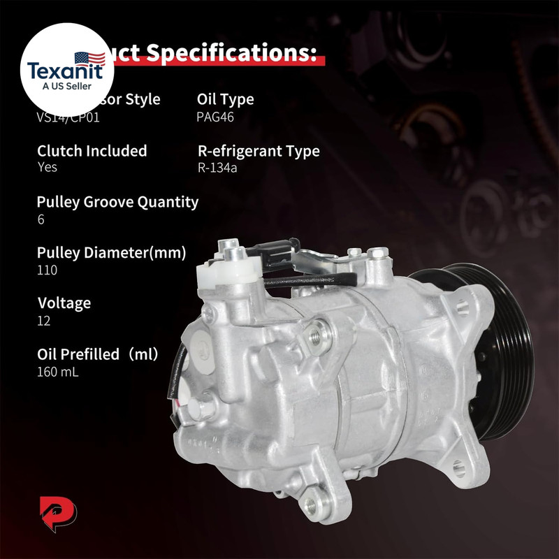 A/C Compressor with Clutch Compatible with BMW X1, X2, X3, X4, 340I, 430I, 440I gallery