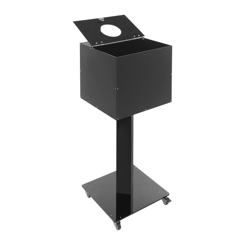 Floor Standing Donation Box with Lock, Key & Wheels for Versatile Use gallery