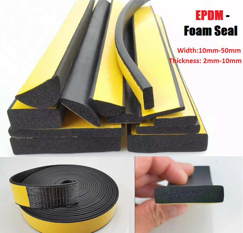 Self Adhesive EPDM Sponge Foam Rubber Strip Sealing Strip With Adhesive Backing