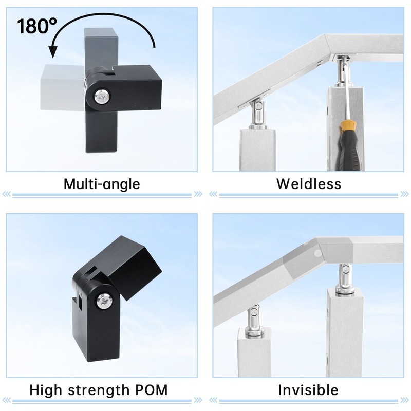 Muzata 2Pack Vertical Pivot Connector High Strength POM Handrail Fittings HA23 gallery