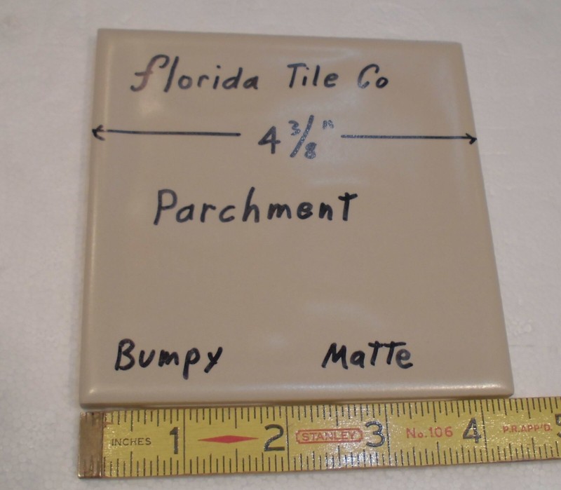 1 pc. Parchment-Tan: Bumpy Matte Ceramic Tile 4-3/8" Florida, Big Thumb, Prints gallery