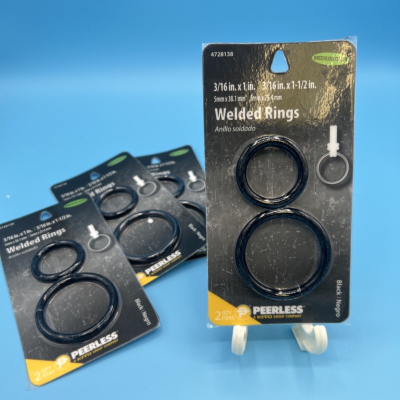 Lot of 4 Packs Peerless Welded Rings Med Duty 4728138 3/16″ x 1″ & 3/16″ x 1-1/2