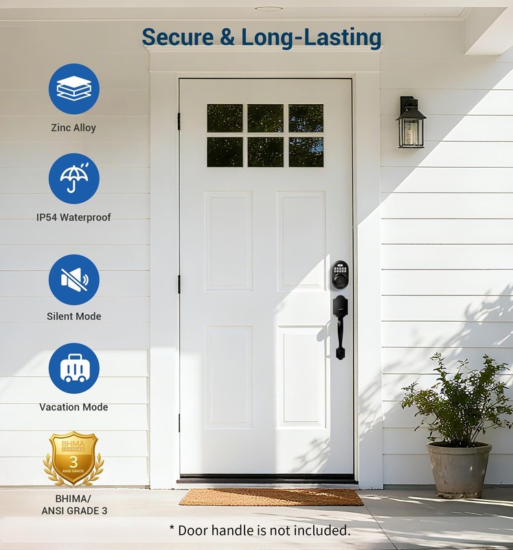 Keyless Entry Door Lock, Electronic Keypad Deadbolt, Keyed Entry, Auto Lock, ... gallery