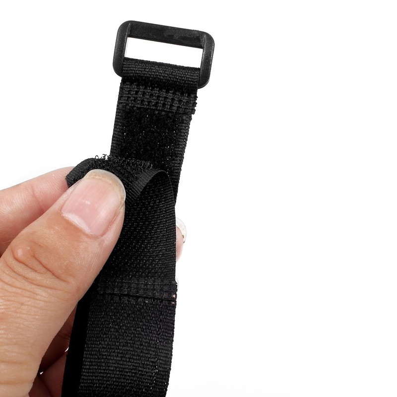 Nylon Detachable Fastener Hook Loop Tie Cord Strap Sticky Back Tape Black 10 Pcs gallery