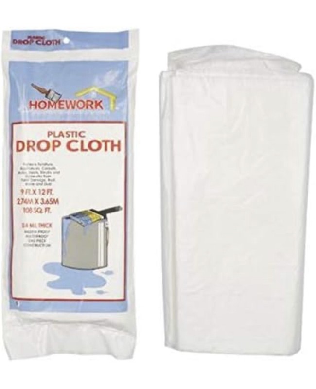 Homework Plastic Drop Cloth 9×12 Feet
