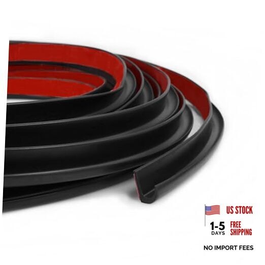 J-Shape 40Ft Rubber Drip Rail for RV Trim Molding – 1/2 Inch – Black