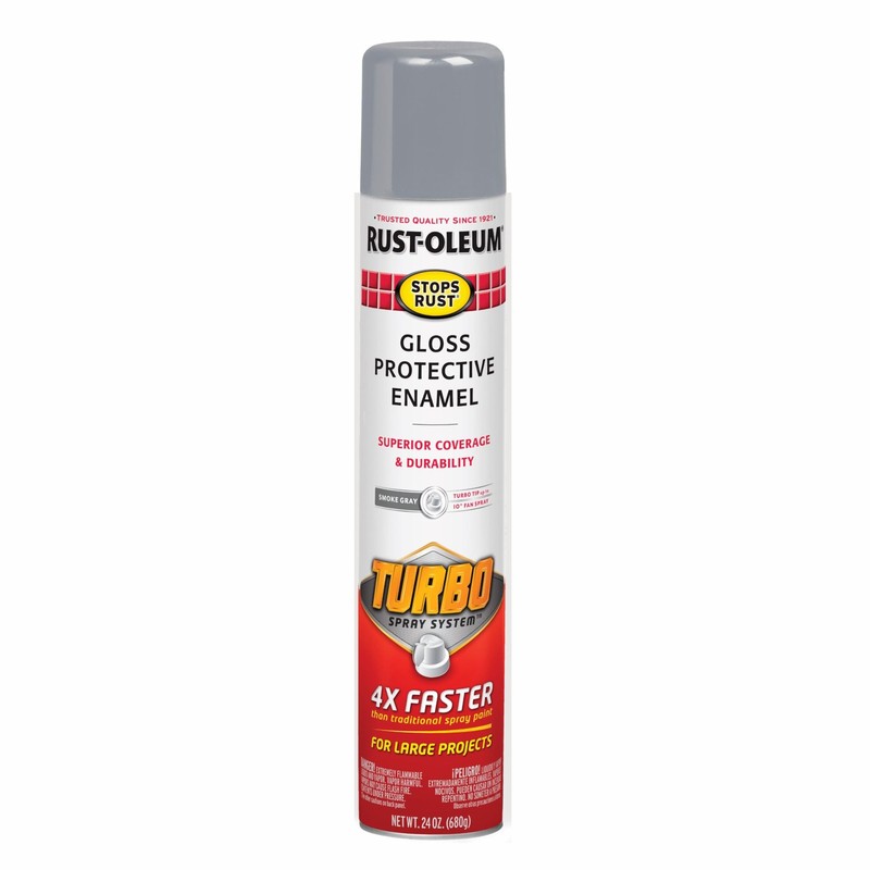 Stops Rust Turbo Spray Paint 24Oz Gloss Smoke Gray US