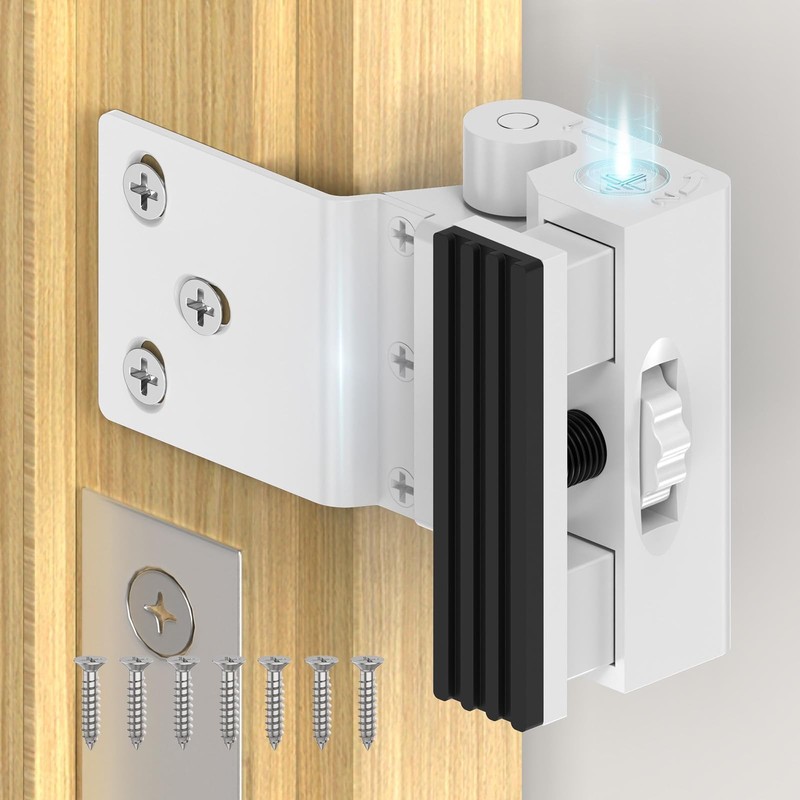 Security Door Reinforcement Lock – Flip Lock Latch with Screws Prevents Unaut…