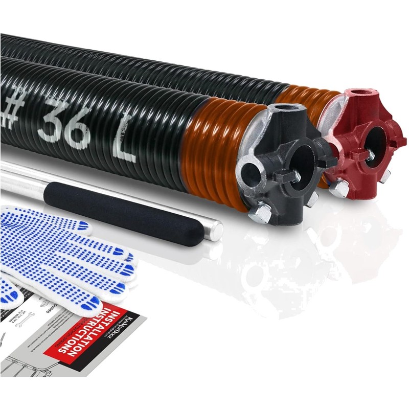 Set of 2 Heavy-Duty Garage Door Torsion Springs with Installation Tools Included