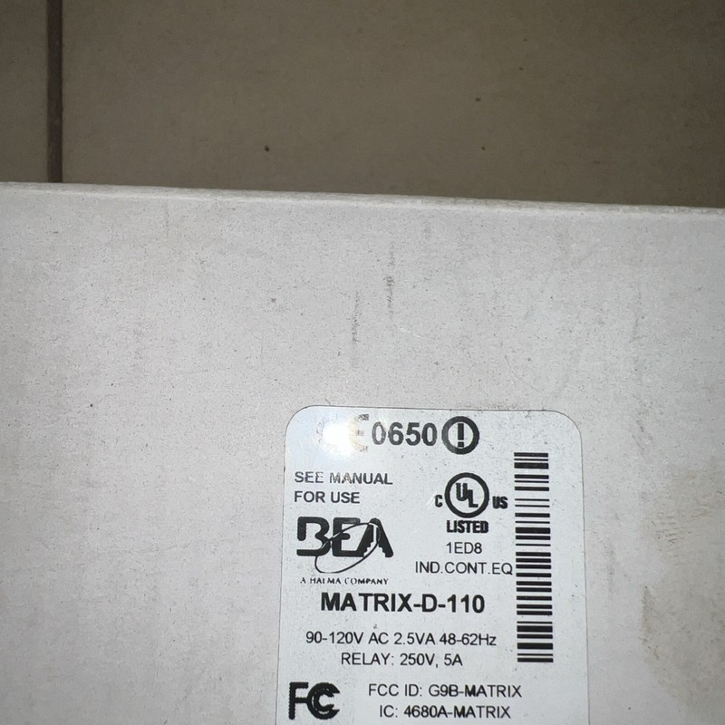 BEA MATRIX-D-110 Loop Detector - 10MATRIXD110 - 90-120V relay gallery