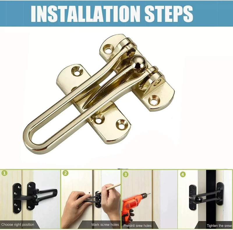 Door Guard Restrictor Security Catch Strong Heavy Duty Safety Lock Chain gallery