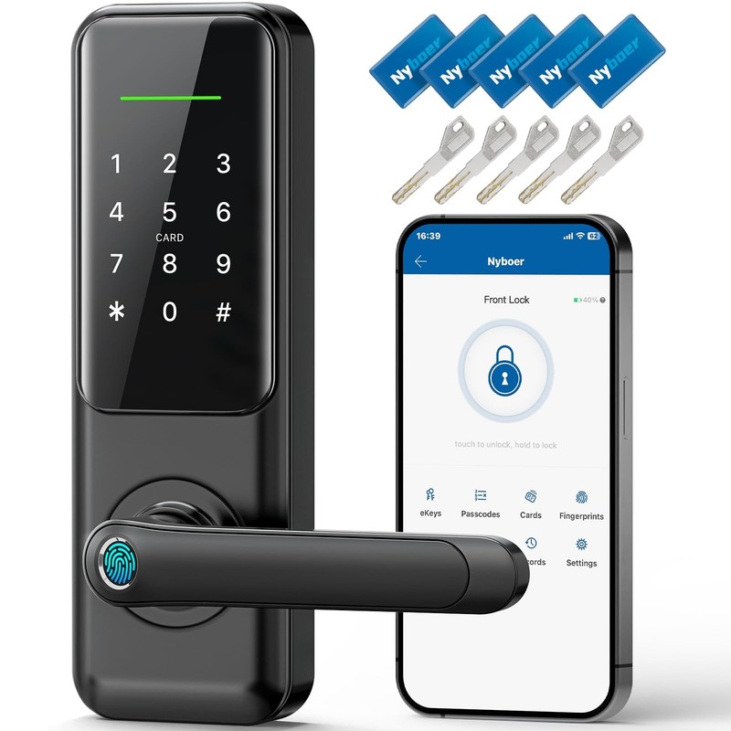 Fingerprint Smart Door Lock with Handle: Keyless Entry Keypad Lock for Front …