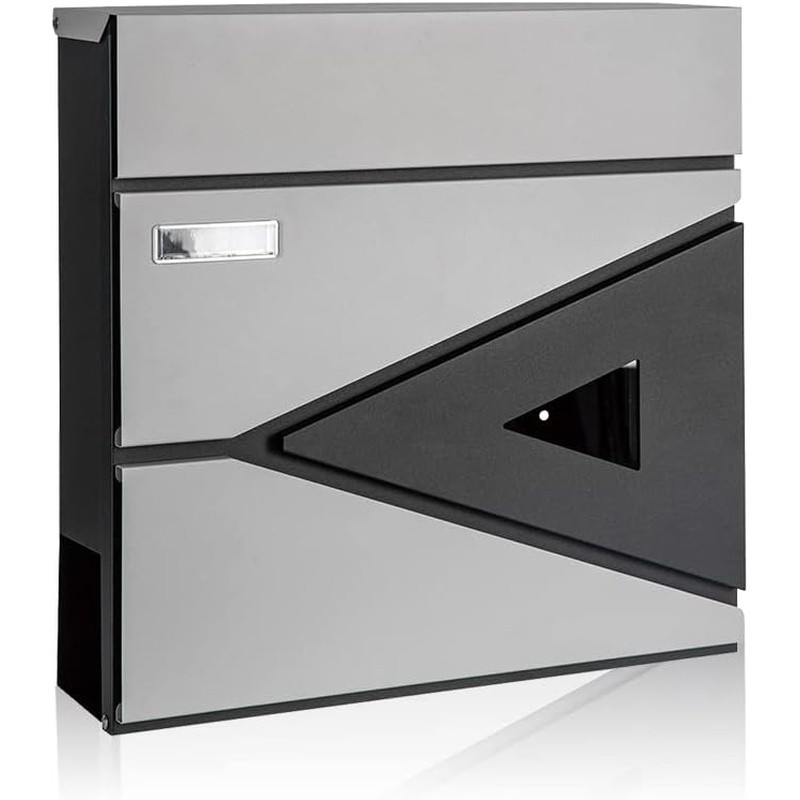 Wall Mounted Mailbox W/ Lock Large Capacity Steel Construction Modern Design New