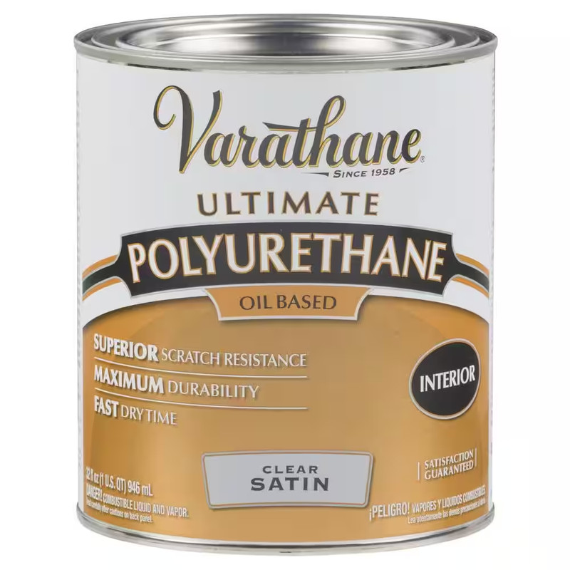 Varathane Oil-Based Interior Polyurethane 1qt Clear Satin Self Leveling Top Coat gallery