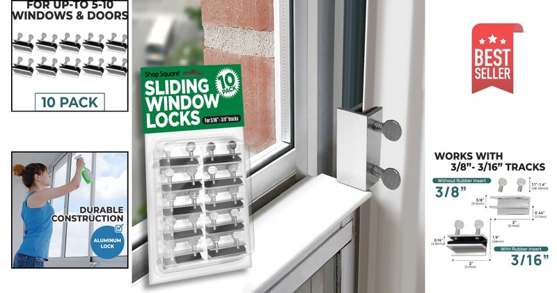 10 Pack Adjustable Window Locks - Secure Vertical & Horizontal Windows Safely gallery