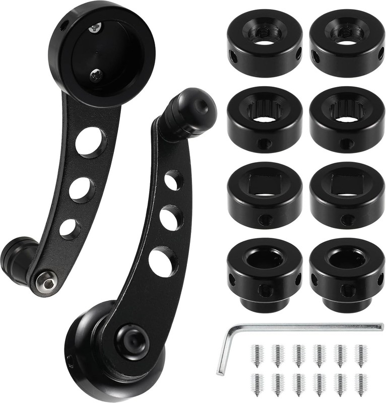 Window Crank Handle Replacement, Mteal Car Window Handle Winder Aluminum Black