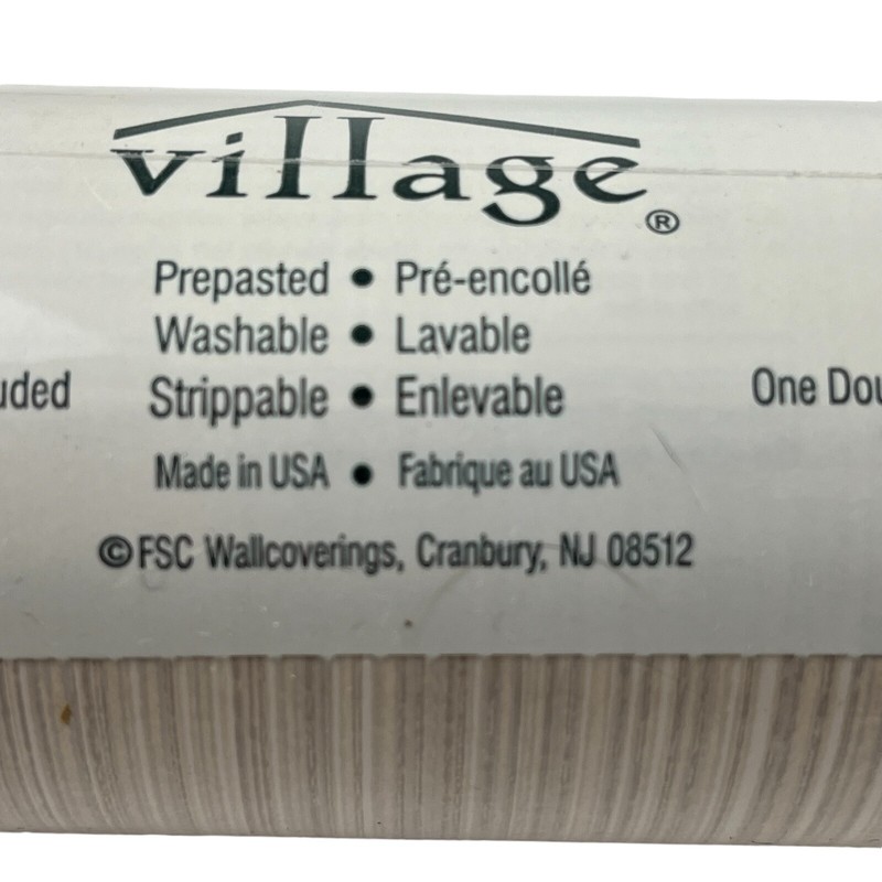 Village Wallpaper Prepaste Quantite 52 Double 20.5” x 11 Yards Beige VTG Retired gallery